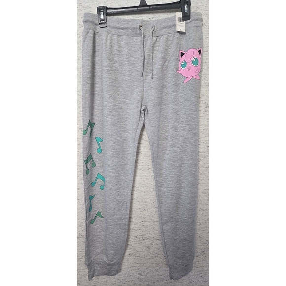 Pokemon Pants - NWT Gray Womens Joggers with Drawstring - Pokemon Jigglypuff